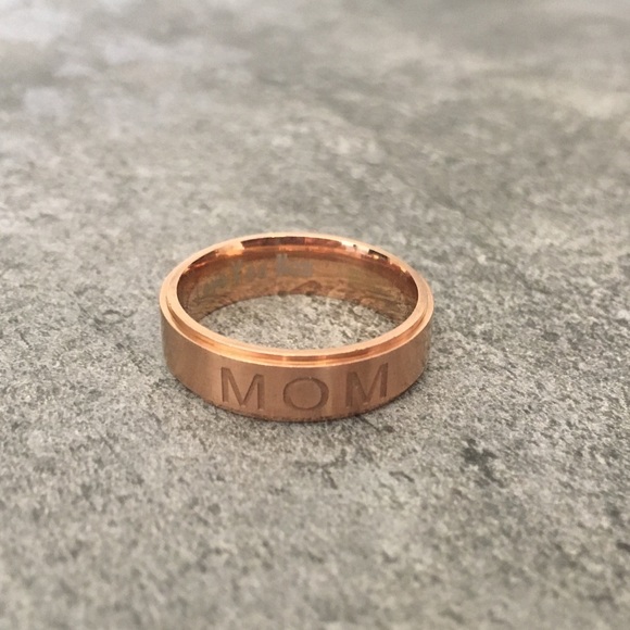 Mom Ring - Rose Gold Plated Stainless Steel - Picture 1 of 5